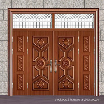 Steel four leaf door for house entrance